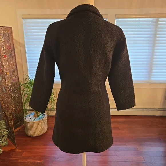 Petite And So What Wool Cotton Textured Tailored Fit & Flare Coat Size 34 Size 2